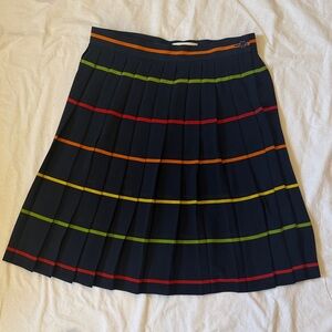 Vintage Liz Claiborne Navy Skirt with Colorful Stripes dark academia